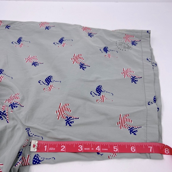 DENIM & FLOWER, RICKY SINGH, GREY WITH FLAMINGO & PALM TREES IN US FLAG, SIZE 32 - Picture 15 of 16